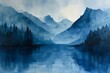 mountain lake trees design milk blue album princess graffiti gentle mists walls infinite reflections ink
