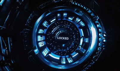 Poster - locking system, security technology illustration