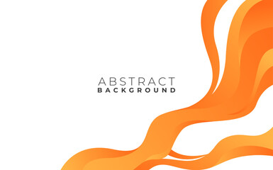 Poster - orange and white business banner background with dynamic wave composition
