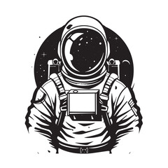 Astronaut Shillouette Minimalist Vecto