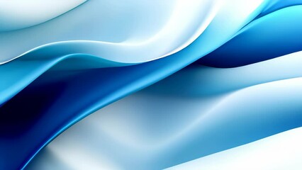 Poster - Abstract blue and white wavy background
