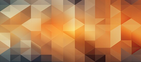 Poster - A geometric pattern featuring brown, amber, and orange tones resembling a sunset. The symmetry and shades create a unique art piece, perfect for flooring or as a material property design