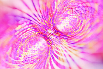 Sticker - 3d illustration of a portal from a circle,  walkway.   A close-up of a  pink tunnel.