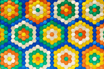 Poster - multicolored pattern, hexagon pattern. 3d visualization