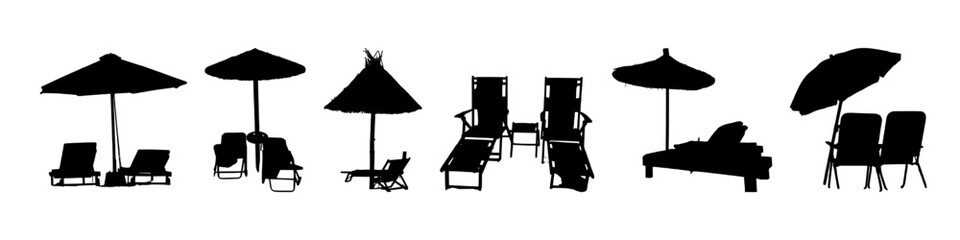 Wall Mural - Beach chair silhouette