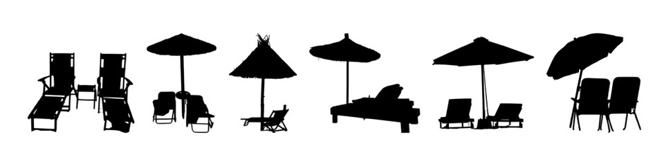 Wall Mural - Beach chair silhouette