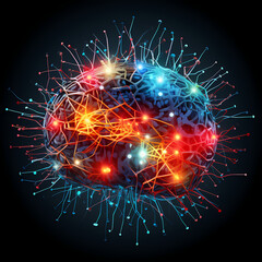 Sticker - Abstract representation of the human brain with neurons