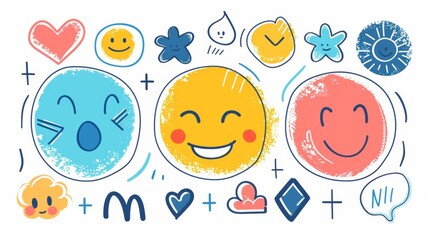 Poster - A flat modern illustration showing positive emotional character.