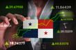 Graph growing up in Front Of Panama Flag. business state growing up concept
