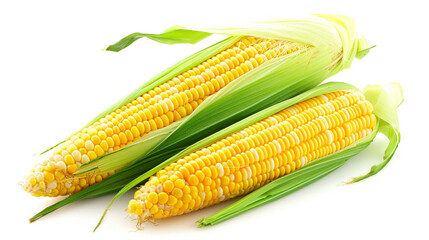 Sticker - Pure Harvest: Fresh Corn Stands Out Against a Blank White Background