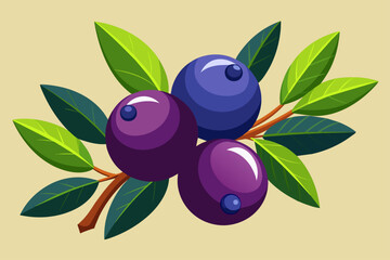 Sticker - huckleberry fruit background