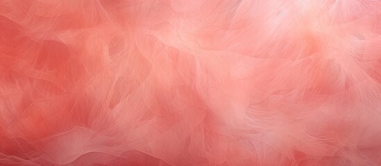 Poster - A tight shot showing the texture of a red and white background, resembling a cumulus cloud pattern. Tints and shades of magenta and peach create a unique flooring event