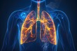 Lungs' Intricate Structure Glowing with Vital Energy in 3D Medical