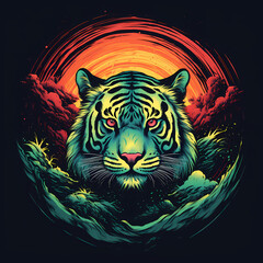 Poster - tiger art illustration for print