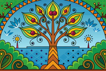 Wall Mural - ornamental background is tree