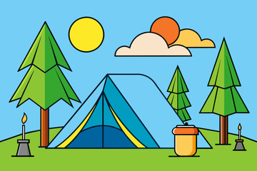 Poster - camping background is tree