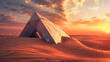 Strange bizarre lone structure in the desert