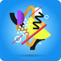 Poster - Modern geometric composition of various shapes. Illustration for design. Abstract background in the trend chart.