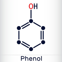 Poster - Phenol, carbolic acid molecule. Skeletal chemical formula. Vector illustration