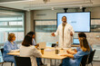 © BONNINSTUDIO/Stocksy - Doctor having a presentation to medical colleagues