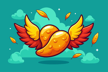 Sticker - chicken wings food background is