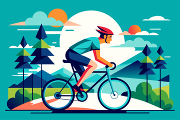 Poster - cycling sport background is tree