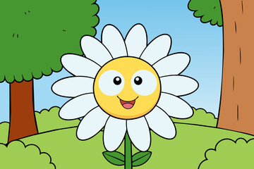 Poster - daisy background is tree