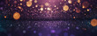 Background of Abstract Glitter Lights in Violet, Copper, and Deep Sea. Defocused Banner.