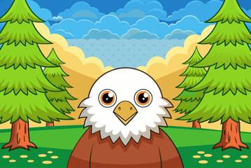 Poster - eagles cute background is tree