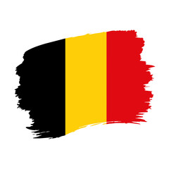 Belgium Flag Brush Strokes Illustration