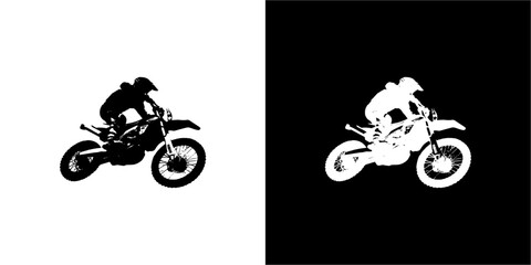 Poster - Motorbike Enduro Silhouette