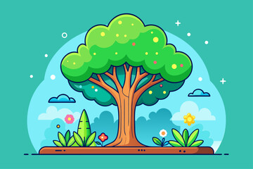 Wall Mural - 2d design background is tree