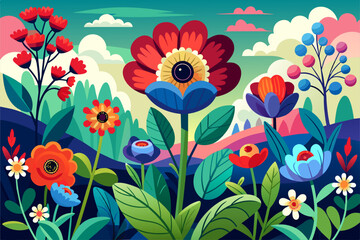 Sticker - anemone flower garden background is