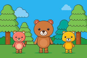 Poster - bears cute background is tree