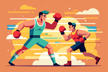 Poster - boxing men sport background is