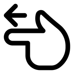 Wall Mural - Hand pointing left icon in outline style. Simple gesture vector illustration — pixel-perfect icon.