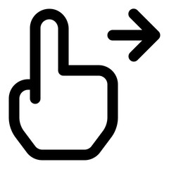 Wall Mural - Hand pointing right arrow icon in outline style. Simple gesture vector illustration — pixel-perfect icon.