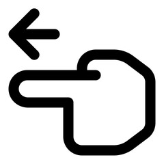 Wall Mural - Hand pointing left icon in outline style. Simple gesture vector illustration — pixel-perfect icon.
