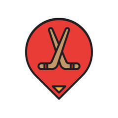 Sticker - Ice Hockey Illustration