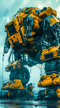 A Hulking Robot Powered By Diesel Engines. Mobile Phone Wallpaper
