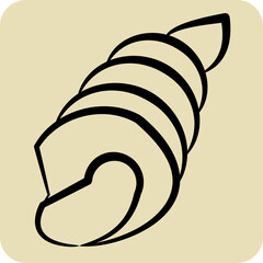 Wall Mural - Icon Shell. related to Sea symbol. hand drawn style. simple design editable. simple illustration