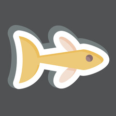 Canvas Print - Sticker Neon Tetra. related to Sea symbol. simple design editable. simple illustration