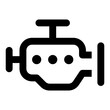 © Simple Glyphs - Engine icon in outline style. Simple motor vector illustration — pixel-perfect icon.