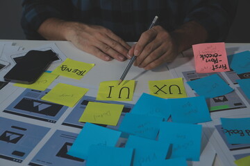 ux graphic designer creative sketch planning application process development prototype wireframe for