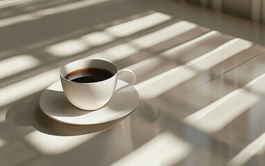 white cup of coffee on a table