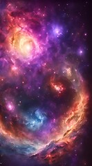 Amazing colorful galaxy in outer space, cinematic