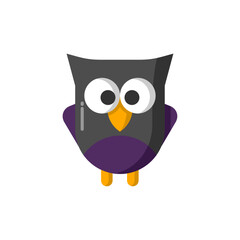 Poster - Owl Flat Icon - Halloween Elements Icon Vector Illustration.