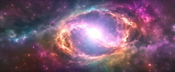 amazing colorful galaxy in outer space, cinematic