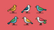 Collection of Vector Bird Icons: Detailed Illustrations for Various Purposes 
