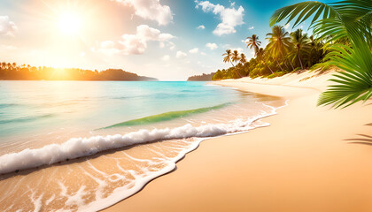 Wall Mural - beautiful beach with copy space